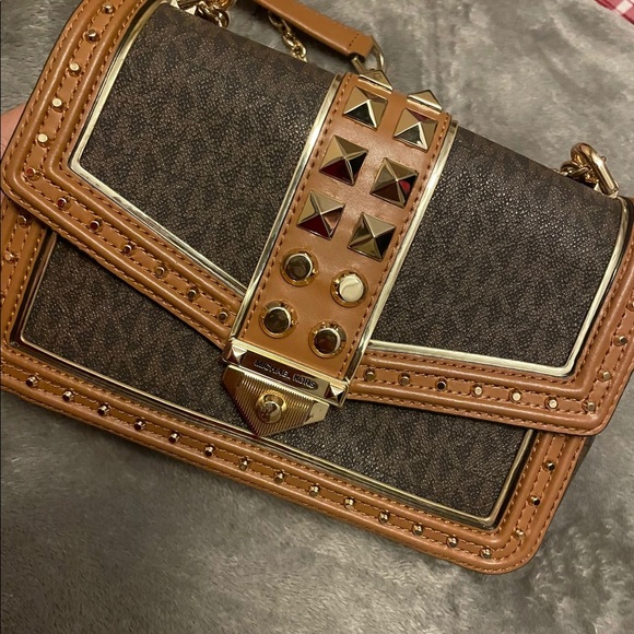 Mk SoHo Large Studded Logo Shoulder Bag